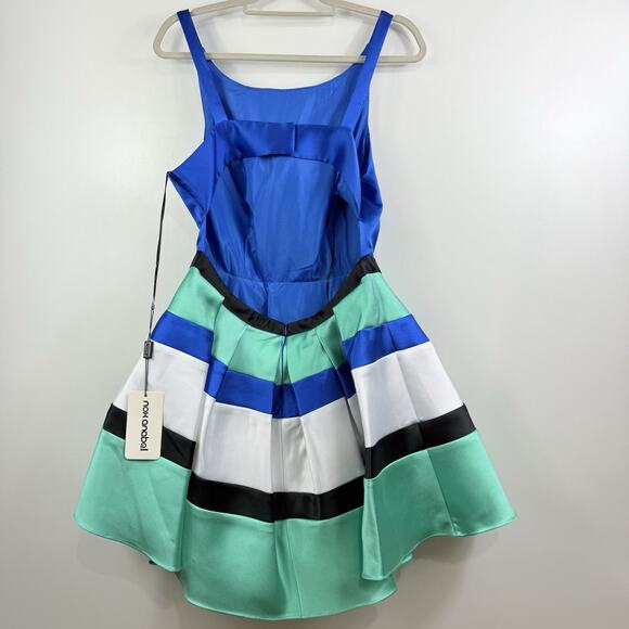 Nox Anabel Narianna New Colorblock A Line Mini Dress XL Open Back HOCO Party - Picture 14 of 15